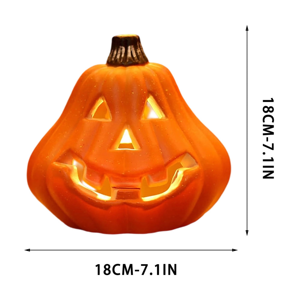 AuroraX Halloween Lighted Pumpkin Decoration Halloween Outdoor Pumpkin Decor Plastic Large Porch Waterproof Halloween Decorations for Yard Orange