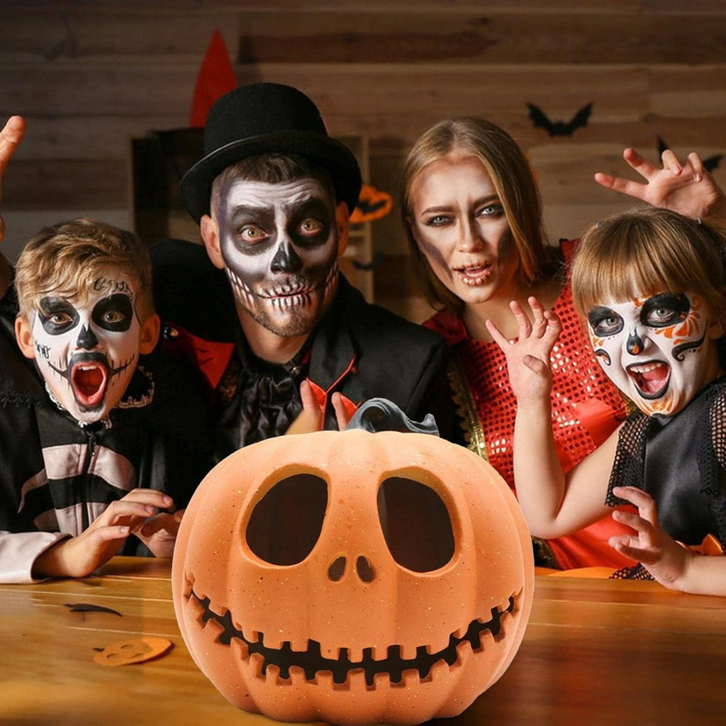 Halloween Pumpkin Decorations Jack-O-Lantern Light Up Pumpkin Vintage Halloween Decorations Large Plastic Pumpkin for Porch Funny Pumpkin Decor for Halloween Indoor and Outdoor Decor