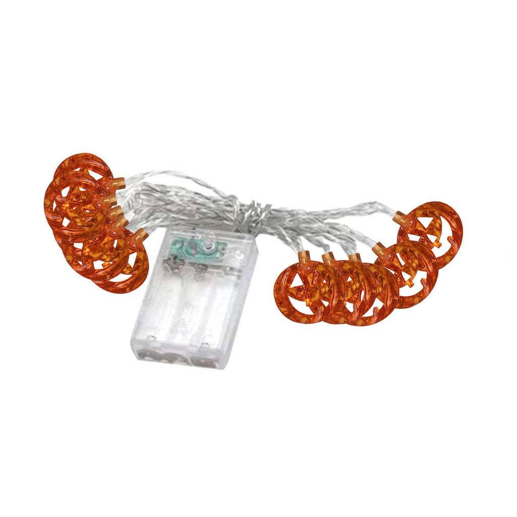 Halloween's String Lights Battery Operated 6.56FT 10 LED 3D Pumpkin Bat Ghost Light with Timer 8 Light Modes For Window Indoor Outdoor Decor Halloween Party Decorations