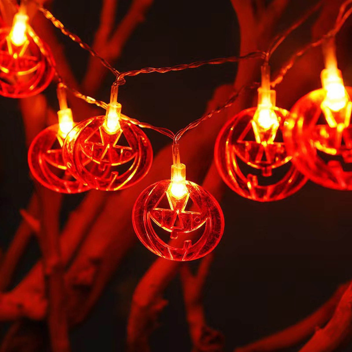 Halloween's String Lights Battery Operated 6.56FT 10 LED 3D Pumpkin Bat Ghost Light with Timer 8 Light Modes For Window Indoor Outdoor Decor Halloween Party Decorations