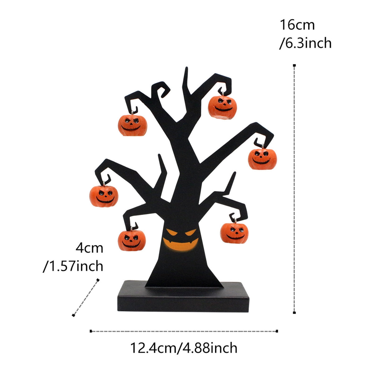 Blueek Halloween Indoor Decor, MiNi Halloween Tree with 6 Pumpkin Ornaments, Halloween Decorations Black Tree for Indoor Home Desk Table