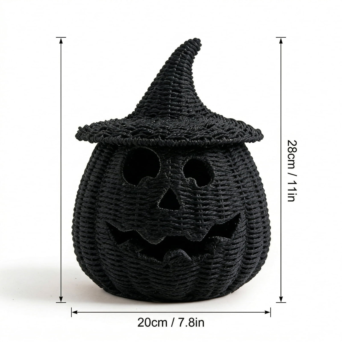 Handwoven Pumpkin Lantern, Rustic Vintage Halloween Decor, 28cm Woven Pumpkin Lantern Without LED Candle Light, Pumpkin Ornament for Mantel Doorstep Halloween Party Decorations