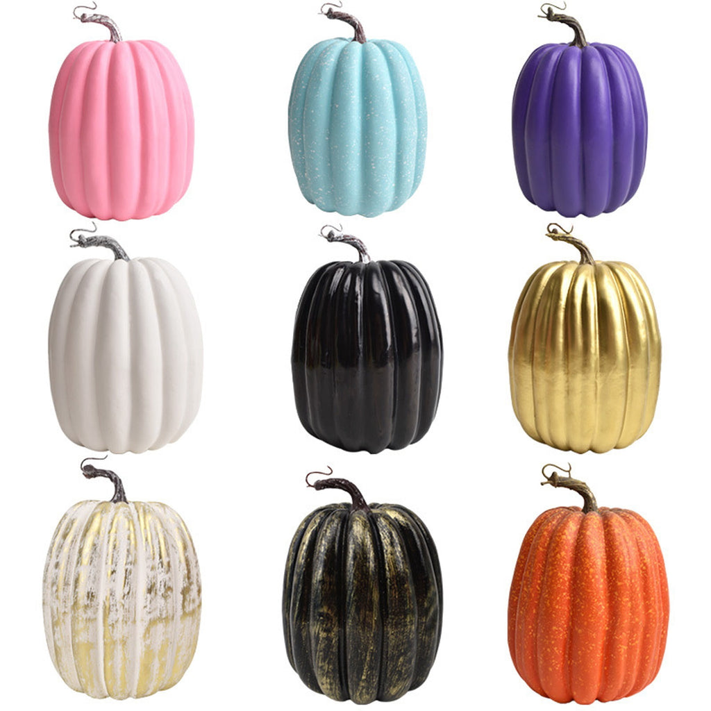 Artificial Pumpkins,Black Fake Pumpkins Large Faux Pumpkins for Autumn Thanksgiving Halloween Seasonal Holiday Decor Decoration (Big Black Pumpkins,8.7x6.3in)