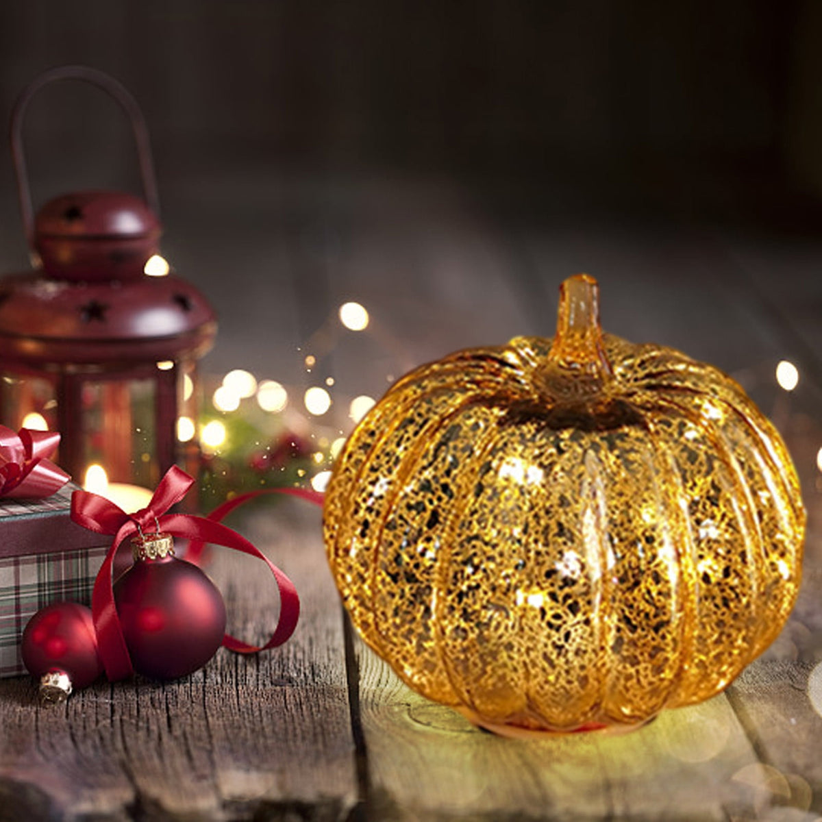 Halloween Lamp Decorations, 2026 New Pumpkin Light, Cute LED Pumpkin Figurine, Sparkling Night Glass Pumpkins Lamp for Shelf Mantel Fireplace Party Indoor Outdoor Fall Holiday Decor