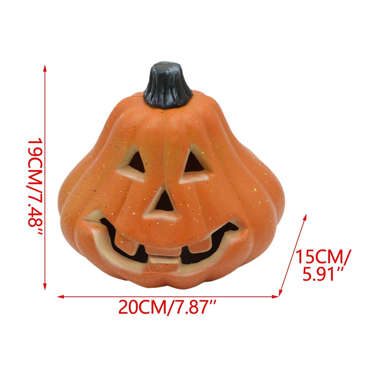 SRUILUO Halloween Light up Jack-O-Lantern, Fall Thanksgiving Pumpkin Light Decorations, Pumpkin Prop with LED Light, Halloween Tabletop Decorations Props for Indoor Outdoor Decor (No Battery)
