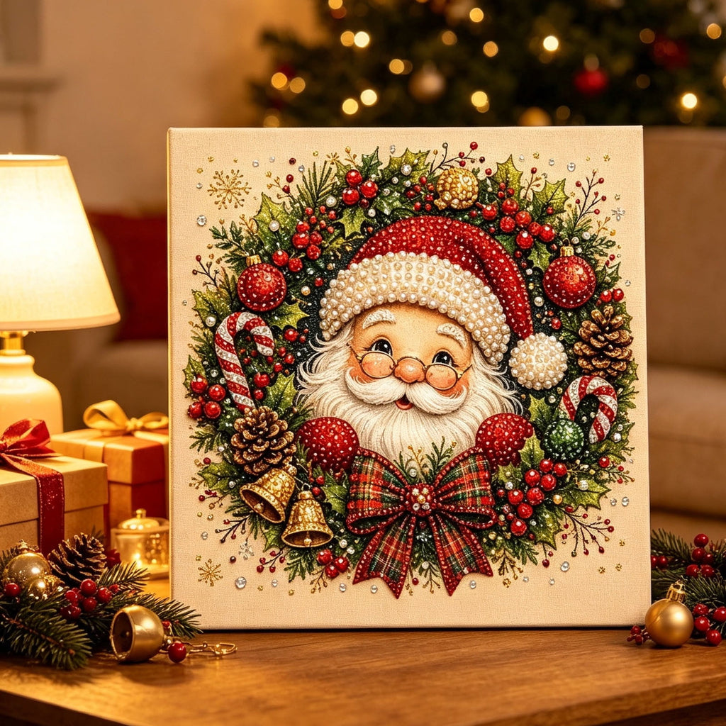 JWZZYD DIY Christmas Pearl Painting Art Kit with Frame, 9.8" Christmas Pearl Beads Art Craft Set, Gemstone Dots Beads for Holiday Christmas Wall Decor, Decoration Gift(Reindeer)