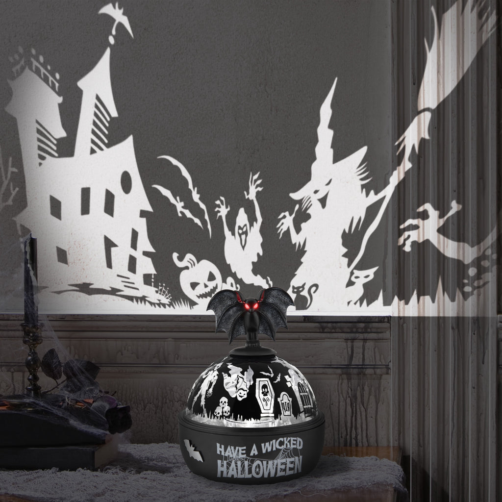 Halloween Light Show Illuminations Shadow Lights with Topper Haunted Bat Projection Light (Red/White)