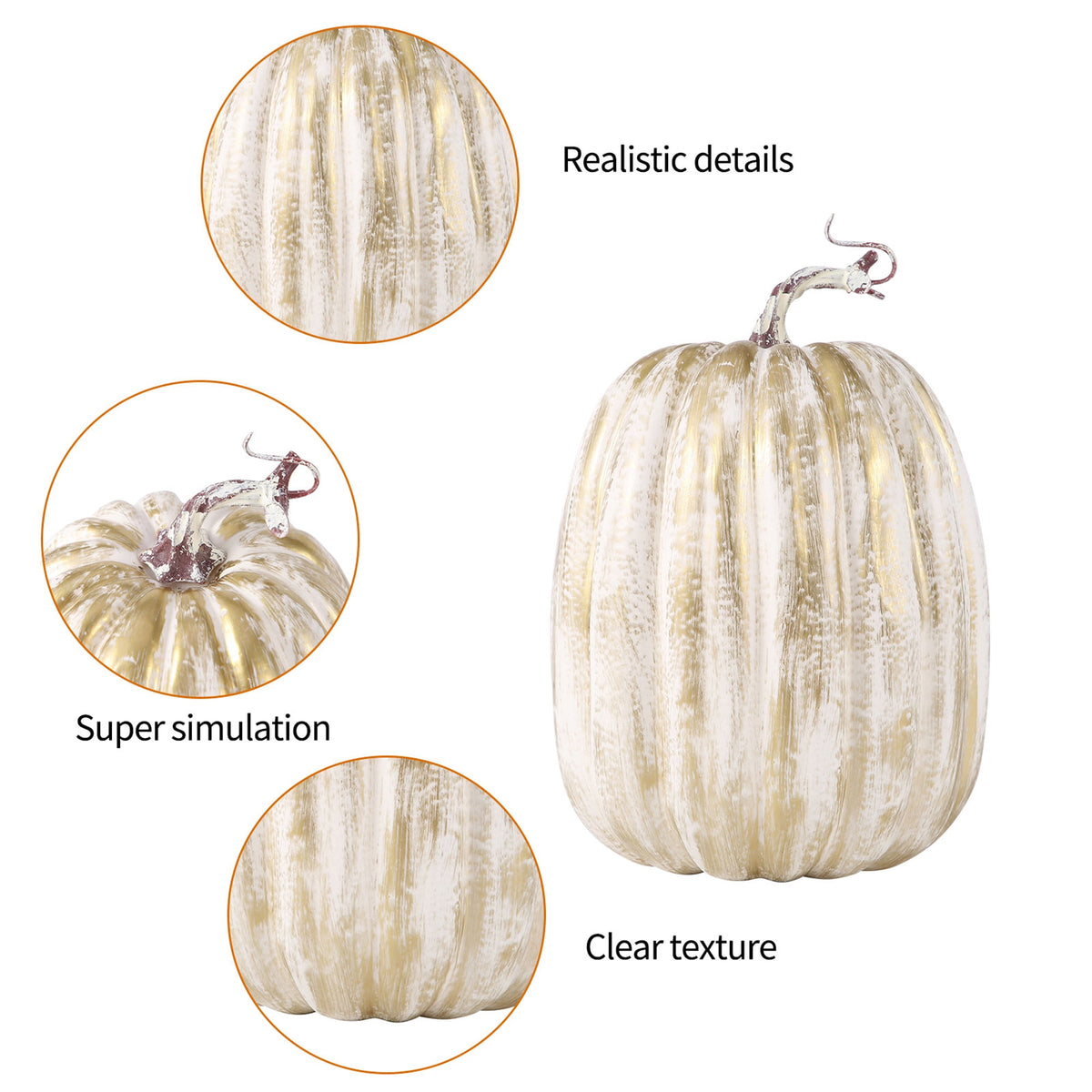 RUINIXCW 8 Inch Large Artificial Pumpkins Fall Decorations Thanksgiving Halloween Pumpkins Giant Fake Pumpkins Foam Pumpkins Autumn Harvest Home Decor