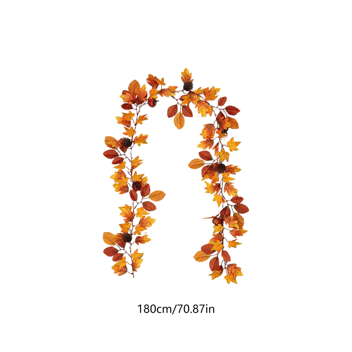 Fall Maple Leaf Front Door Wreath, Multicolor Plastic Seasonal Wreath for Halloween Thanksgiving Christmas Indoor Wall Fireplace Home Decor, 9.84 Inch