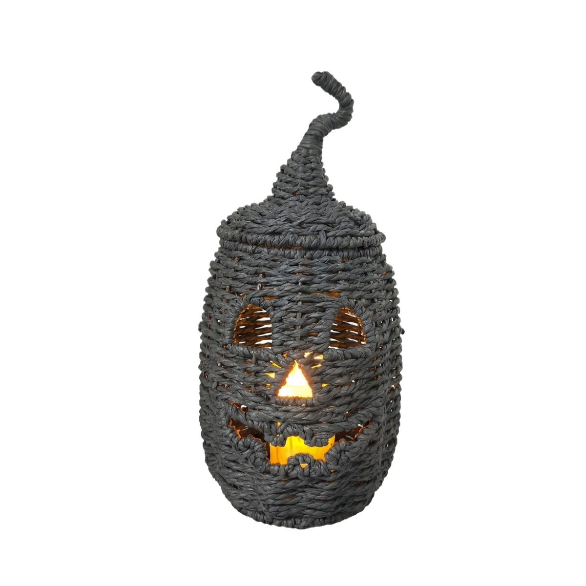 Handwoven Pumpkin Lantern, Rustic Vintage Halloween Decor, 28cm Woven Pumpkin Lantern Without LED Candle Light, Pumpkin Ornament for Mantel Doorstep Halloween Party Decorations
