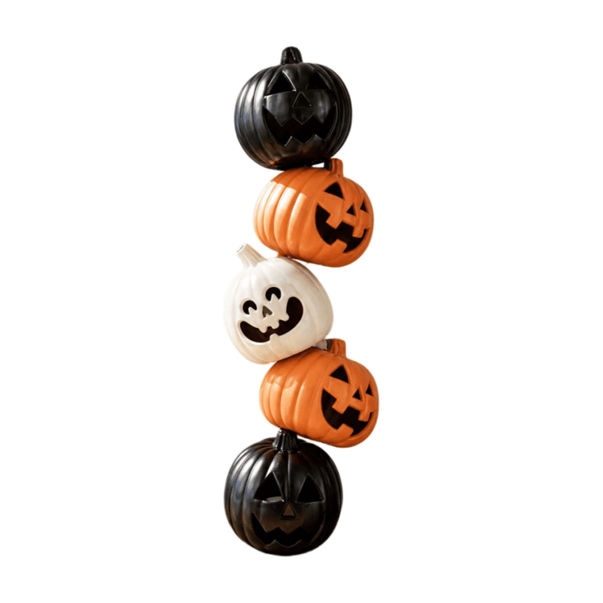 Halloween Stacked Light Up Pumpkin Lantern Statue, Multi-Color LED Pumpkin Tower Figurine, Halloween Glowing Pumpkin Stack Decor, for Front Yard, Porch, Lawn, Party