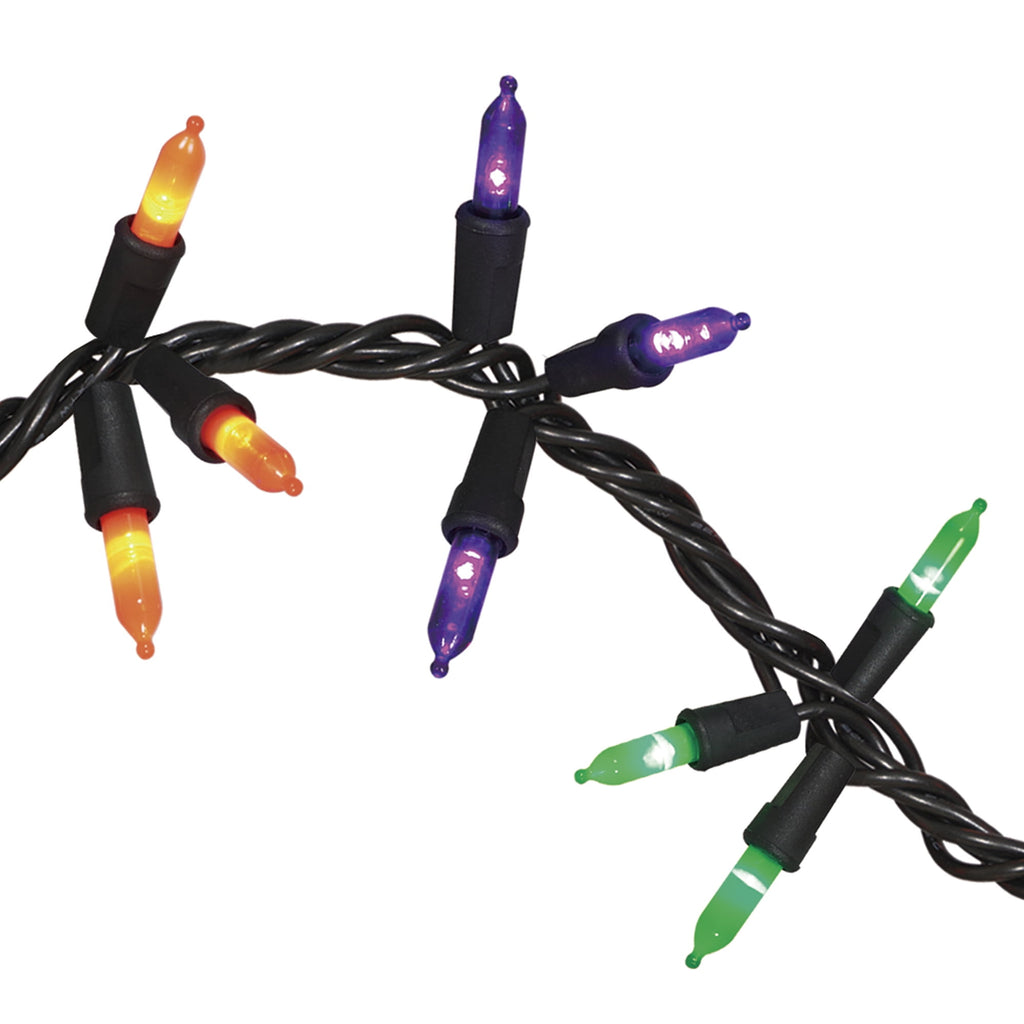 (2 pack) Halloween 90-Count Indoor/Outdoor Multicolor Garland LED Mini Lights, 9', Way To Celebrate