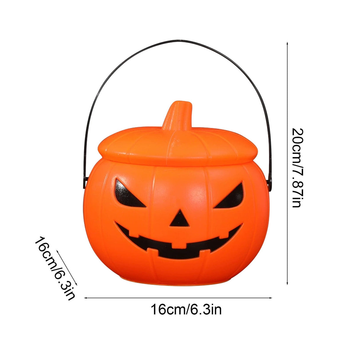 Kyusrd Trick or Treat Halloween Lantern Pumpkin Decoration Lighted Table Centerpieces Ornaments Spooky Pumpkin Prop Decor Decorative Wedding Candy Bowl Organizer Canisters