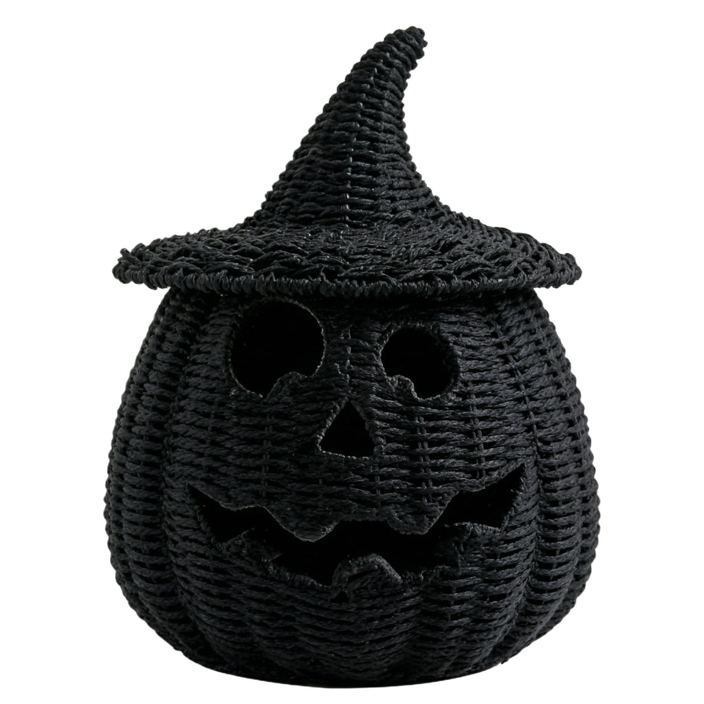 Handwoven Pumpkin Lantern, Rustic Vintage Halloween Decor, 28cm Woven Pumpkin Lantern Without LED Candle Light, Pumpkin Ornament for Mantel Doorstep Halloween Party Decorations