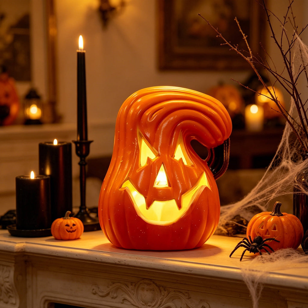 Halloween Lighted Pumpkin Large Plastic LED Pumpkin Decoration for Outdoor Yard Porch Home Storefront Shopping Mall Holiday Display Decor