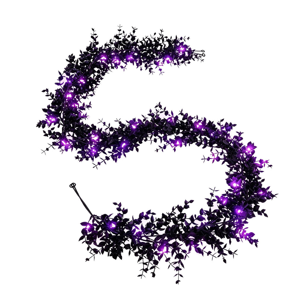 68 Inch Black Halloween Garland, Fall Artificial Vine, Thanksgiving Wall Decor for Home Mantel