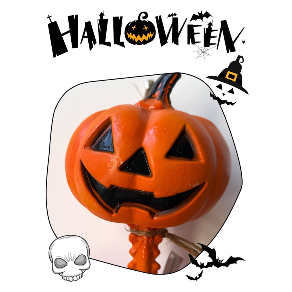 Halloween Pumpkin Skeleton Decoration, 5ft Poseable Orange Skeleton with Jack-O’-Lantern Head for Indoor Outdoor Party Display