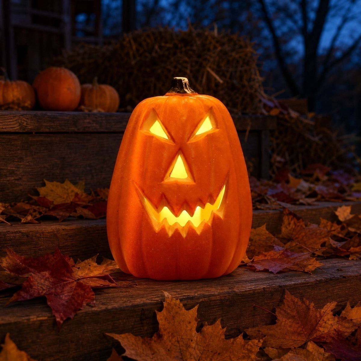 Halloween Pumpkin LED Light Lamp Blow Mold Pumpkin Decoration For Tabletop Shelf And Mantel