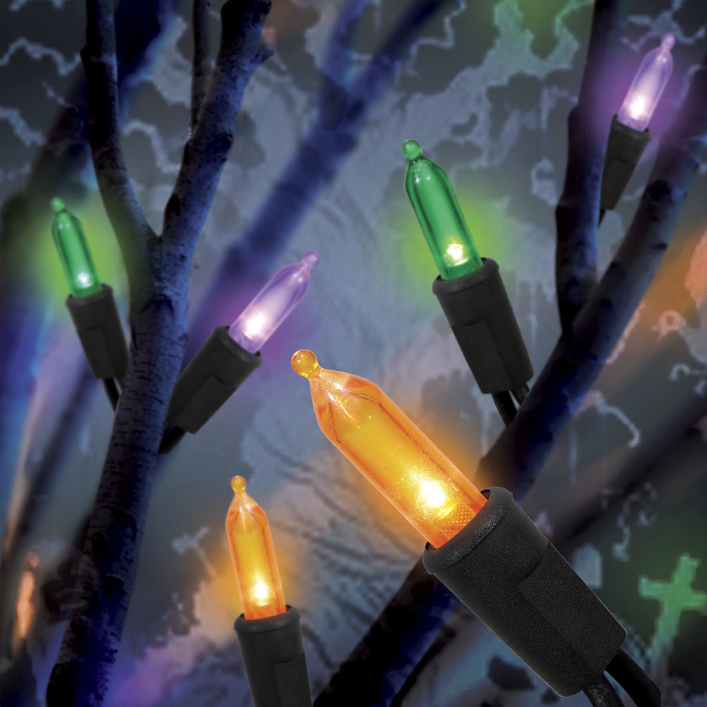 Indoor/Outdoor 100-Count LED Mini String Lights, Orange, 19.5', Halloween by Way To Celebrate