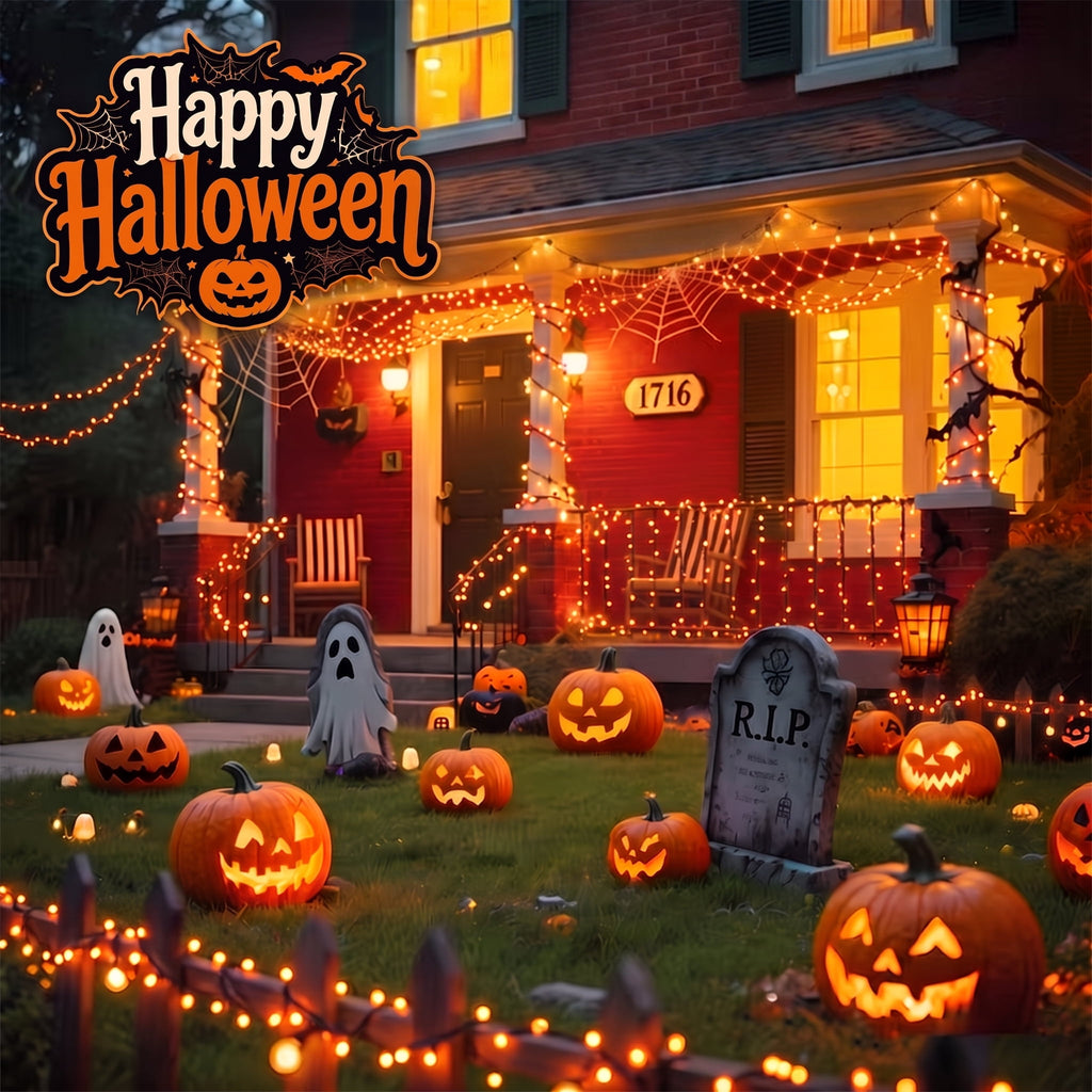 VOLIVO Halloween String Lights, 33FT Incandescent Mini Lights, with 100 Count Orange Waterproof Bulbs, for Home, Party, Yard, Christmas Tree, Indoor and Outdoor Decorations