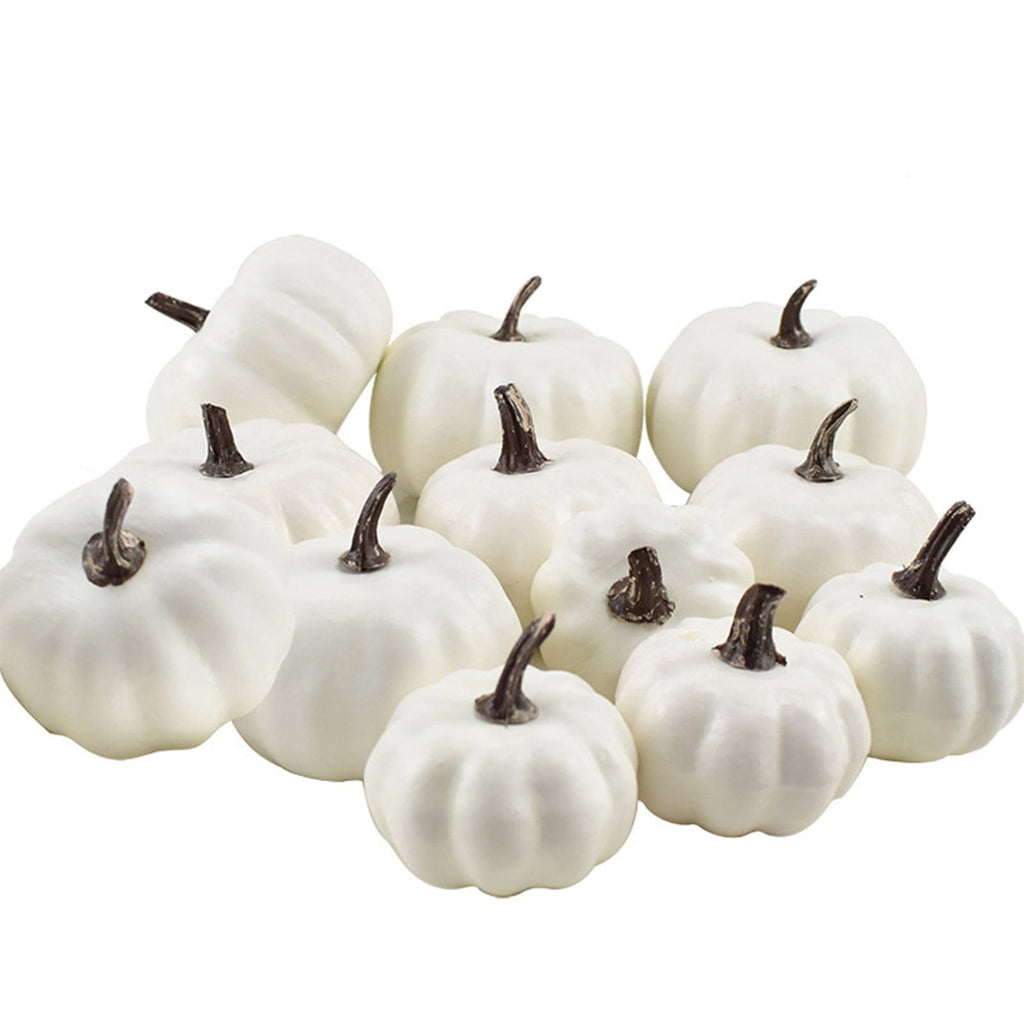 7 Pcs Assorted Sizes Artificial Pumpkins Fall Decor Fake Faux Foam Pumpkins for Halloween Thanksgiving Harvest Home Table Decor (Pink)