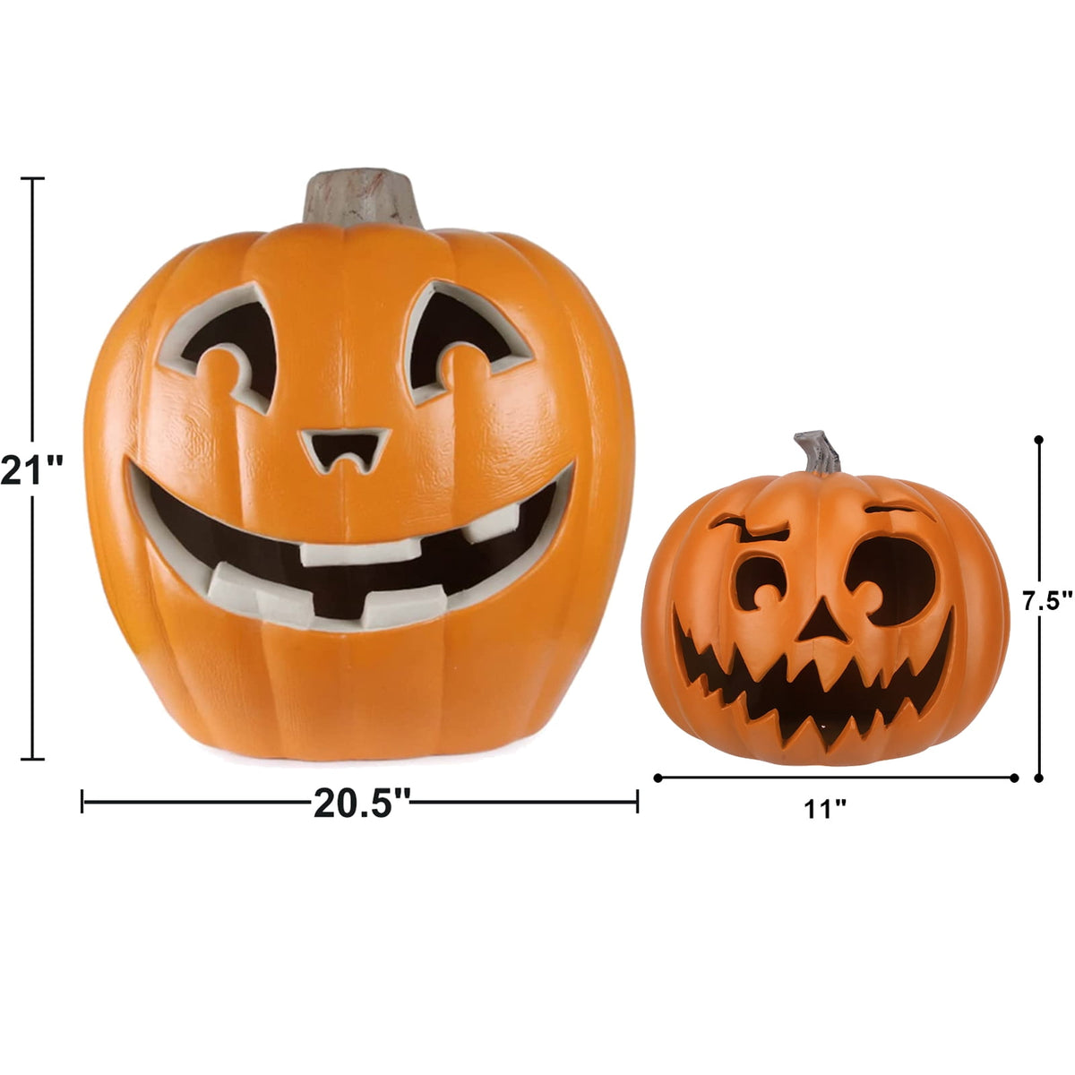 Gamexcel 3 Pack Light Up Jack O Lantern Pumpkins, 10/14/16 in Waterproof LED Halloween Decorations for Indoor Outdoor Porch Yard