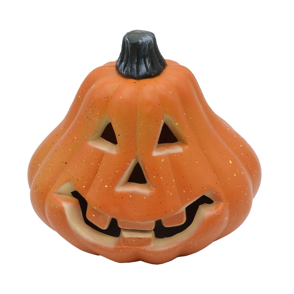 SRUILUO Halloween Light up Jack-O-Lantern, Fall Thanksgiving Pumpkin Light Decorations, Pumpkin Prop with LED Light, Halloween Tabletop Decorations Props for Indoor Outdoor Decor (No Battery)
