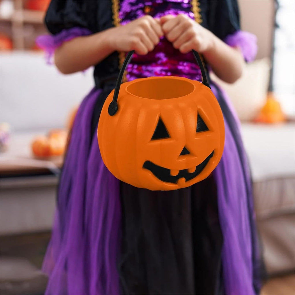 Kyusrd Trick or Treat Halloween Lantern Pumpkin Decoration Lighted Table Centerpieces Ornaments Spooky Pumpkin Prop Decor Decorative Wedding Candy Bowl Organizer Canisters