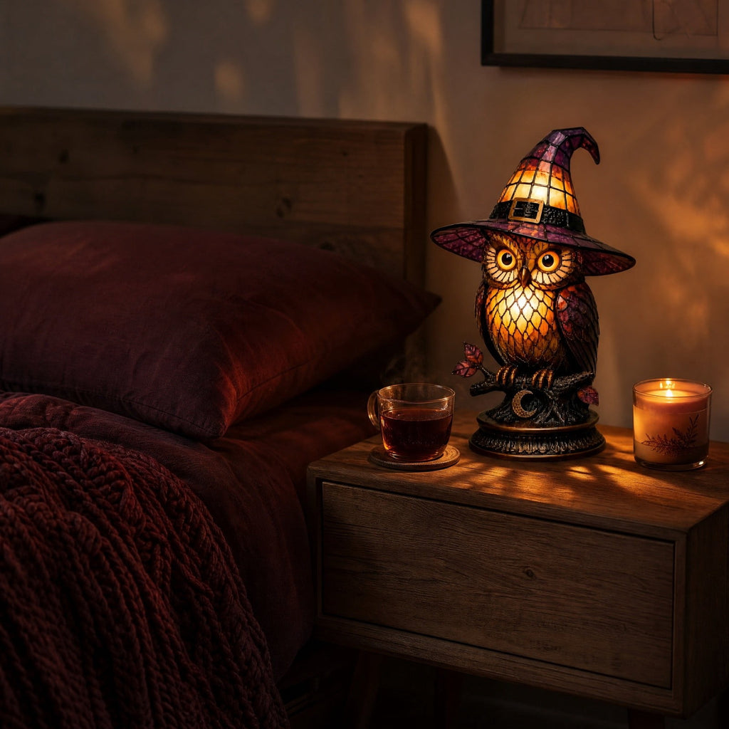 Halloween Pumpkin Night Light With Witch Hat Acrylic LED Tabletop Ornament, Spooky Glowing Figurine for Home Party Bedroom Holiday Decoration