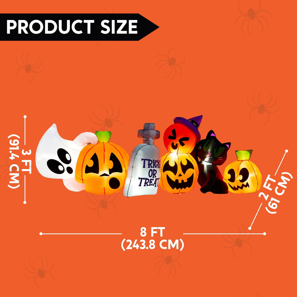 Joyfy 10 Ft Tall Halloween Inflatables Pumpkin,Giant Pumpki Blow Up Decor with Built-in LED Lights,Outdoor Decorations for Yard,Lawn,Garden