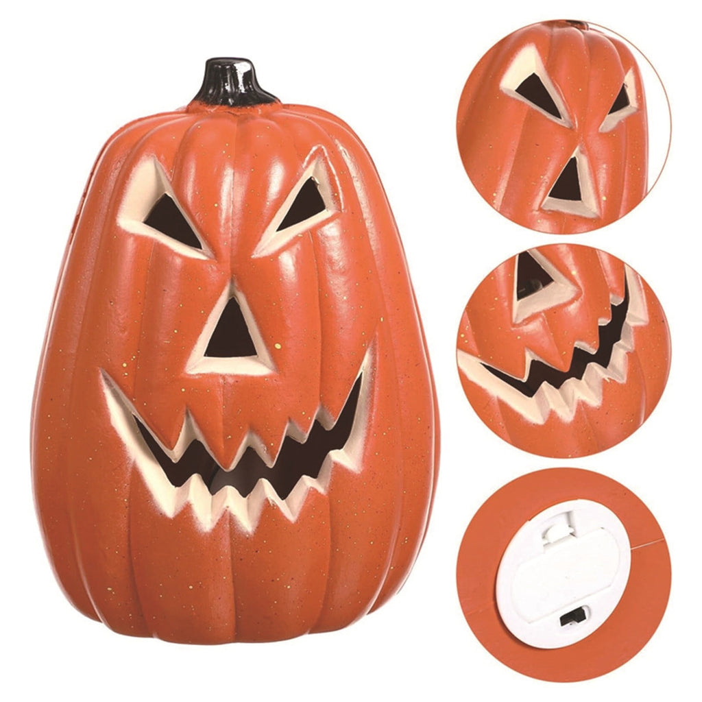 Halloween Pumpkin Lamp Light Decor,Battery Operated Halloween Jack-O-Lantern,Spooky Vintage LED Lighted Pumpkin Lights for Outdoor Indoor Tabletop Front Door Porch Garden Patio Yard