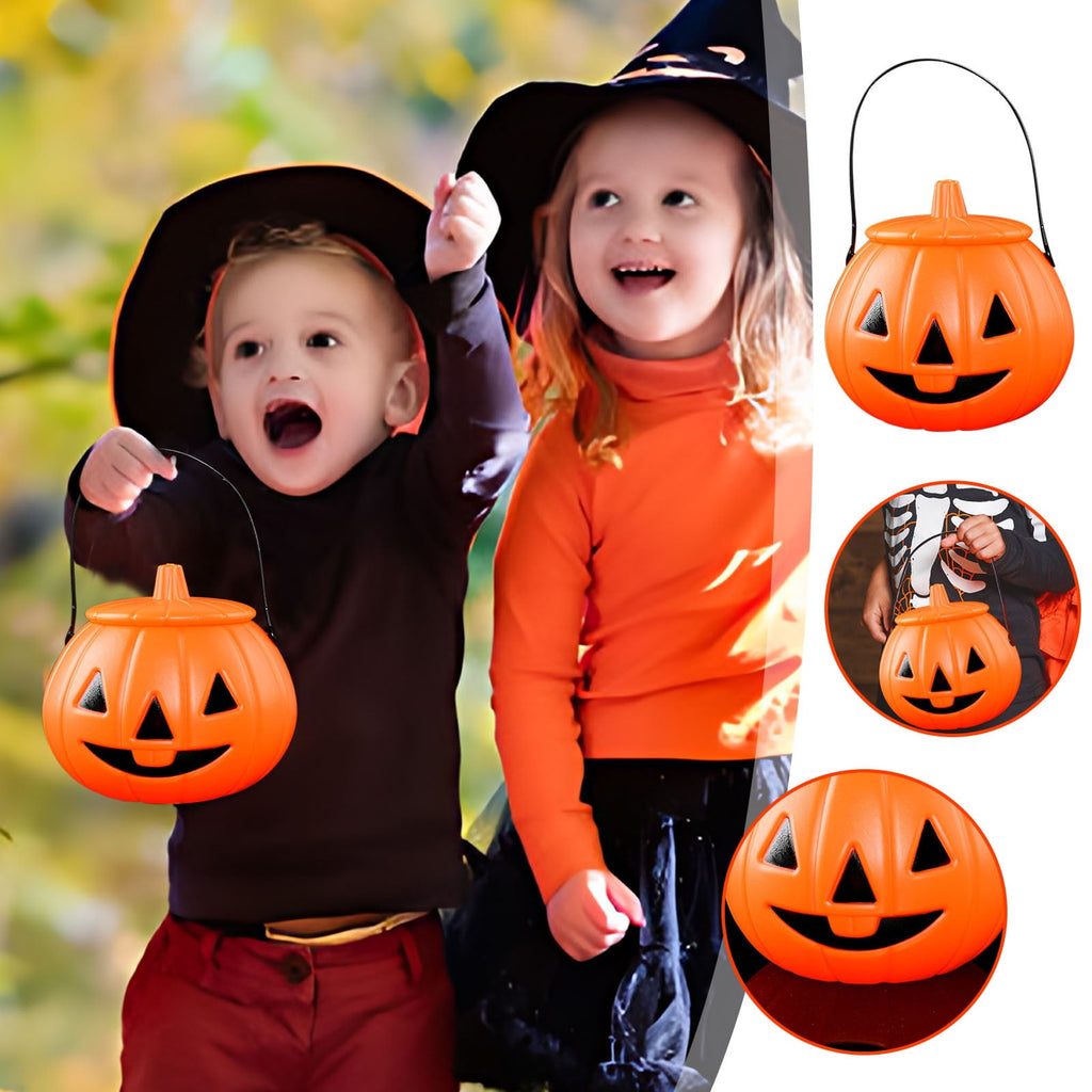 Kyusrd Trick or Treat Halloween Lantern Pumpkin Decoration Lighted Table Centerpieces Ornaments Spooky Pumpkin Prop Decor Decorative Wedding Candy Bowl Organizer Canisters