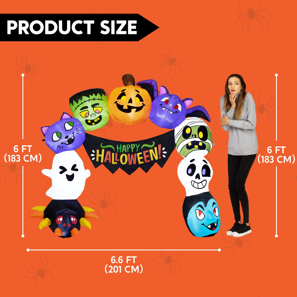 Joyfy 5 FT Halloween Inflatable Ghost Decoration with Colorful LEDs,Trunk or Treat Car Decorations Kit Ghost Trio with Built-in LED Light for Halloween Party Indoor,Outdoor,Yard,Garden Decor