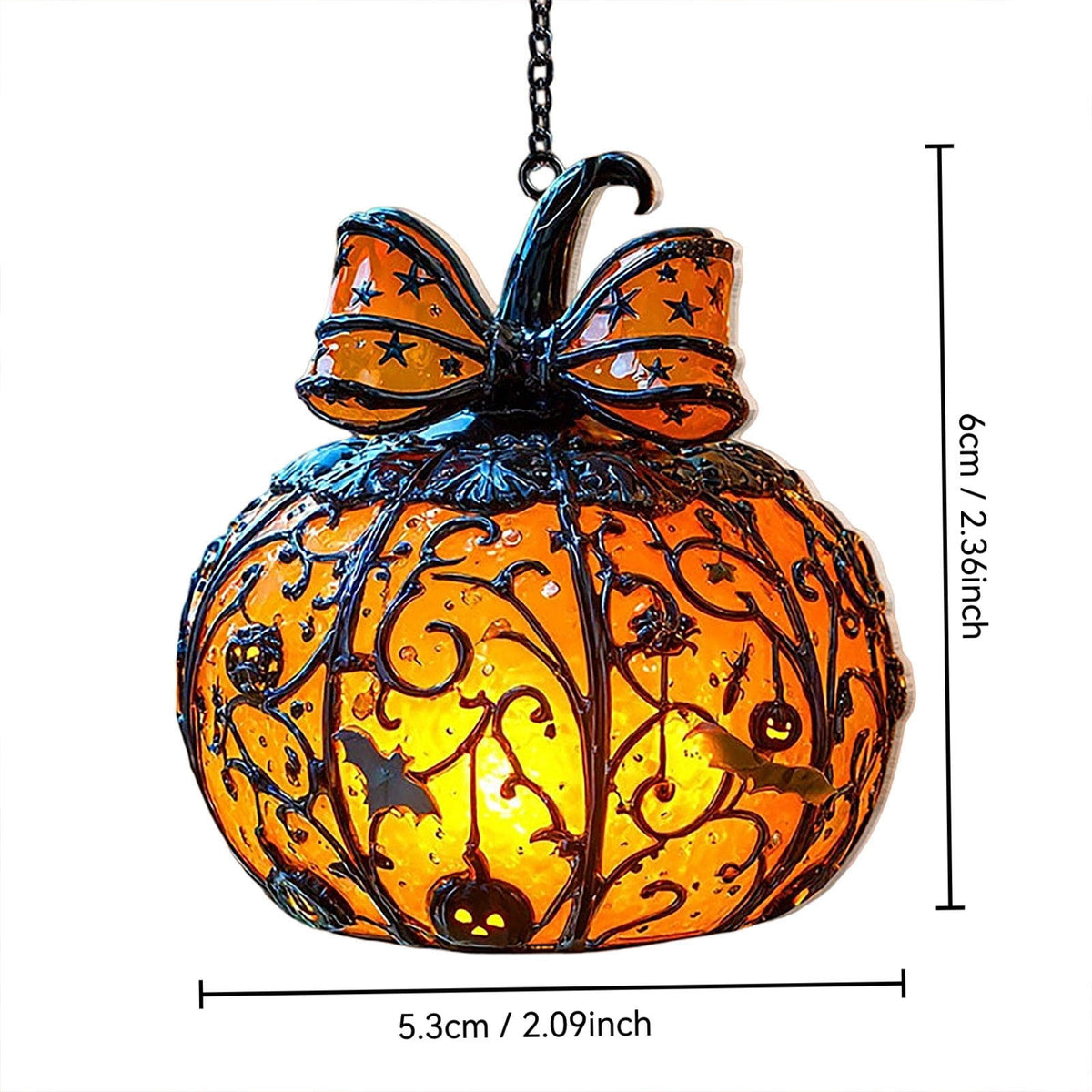 Acrylic Halloween Pumpkin Pendant Hanging Ornament - Spooky Fall Home Decor for Porch Wall Door Indoor Outdoor