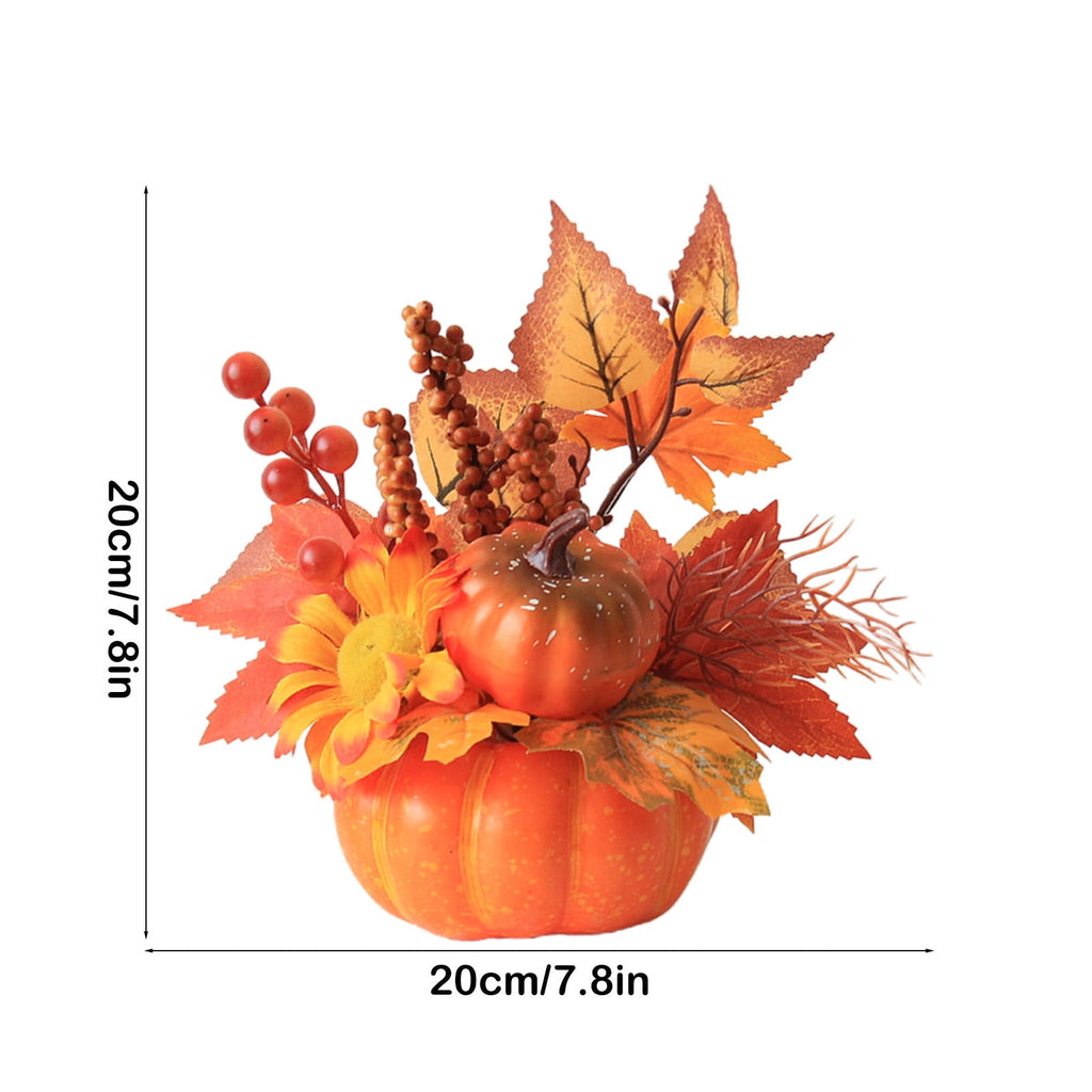 Pumpkin Decor with Artificial Flower Sunflowers Fall Decorations for Home Tabletop Kitchen Party Thanksgiving Harvest