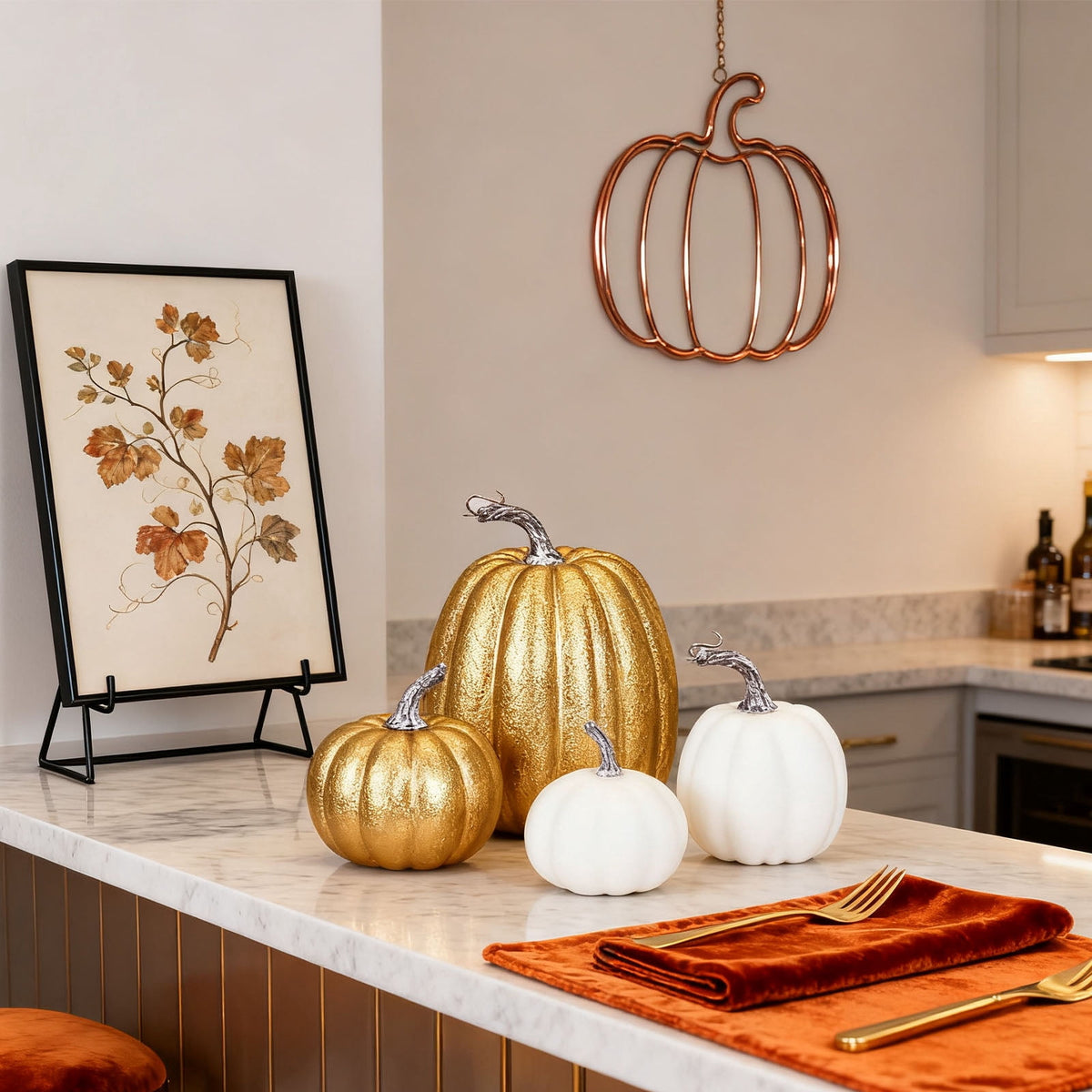 YOYTOO 7 Pcs Artificial Fake Pumpkins Fall Decoration, 4 Sizes, DIY Foam Pumpkins for Halloween Autumn Harvest Thanksgiving Table top House Dining Table Party Decoration (Orange)