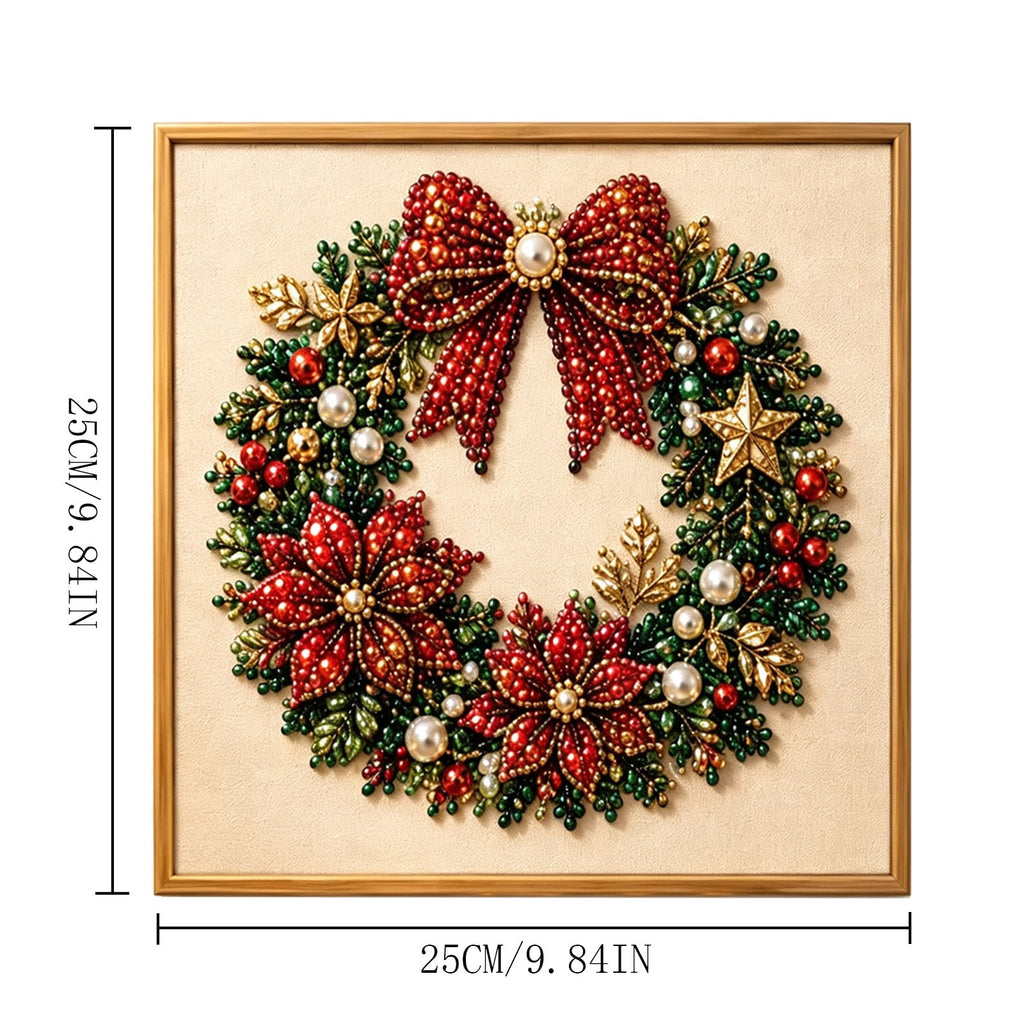JWZZYD DIY Christmas Pearl Painting Art Kit with Frame, 9.8" Christmas Pearl Beads Art Craft Set, Gemstone Dots Beads for Holiday Christmas Wall Decor, Decoration Gift(Reindeer)