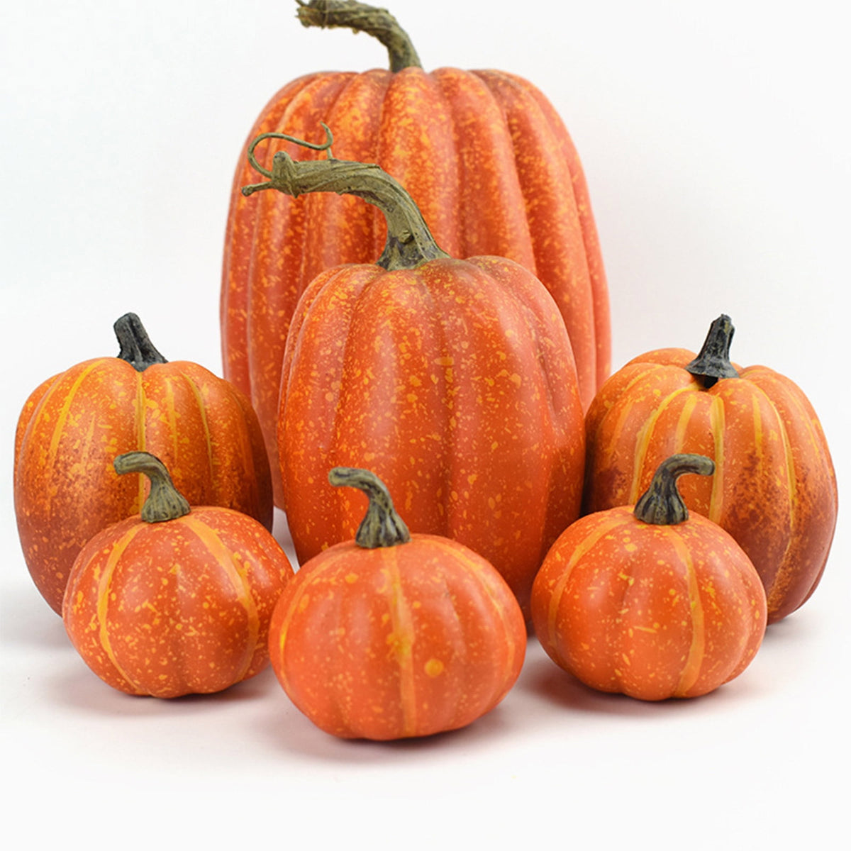 Xsylife 7Pcs Assorted Sizes Pumpkin Model Artificial Craft Fall Harvest Thanksgiving Decoration