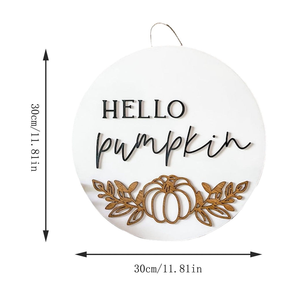 PEONAVET Thanksgiving Garland Pumpkin Decoration Door Panel Wooden Crafts Home Decoration Hanging Holiday Decoration on Clearance