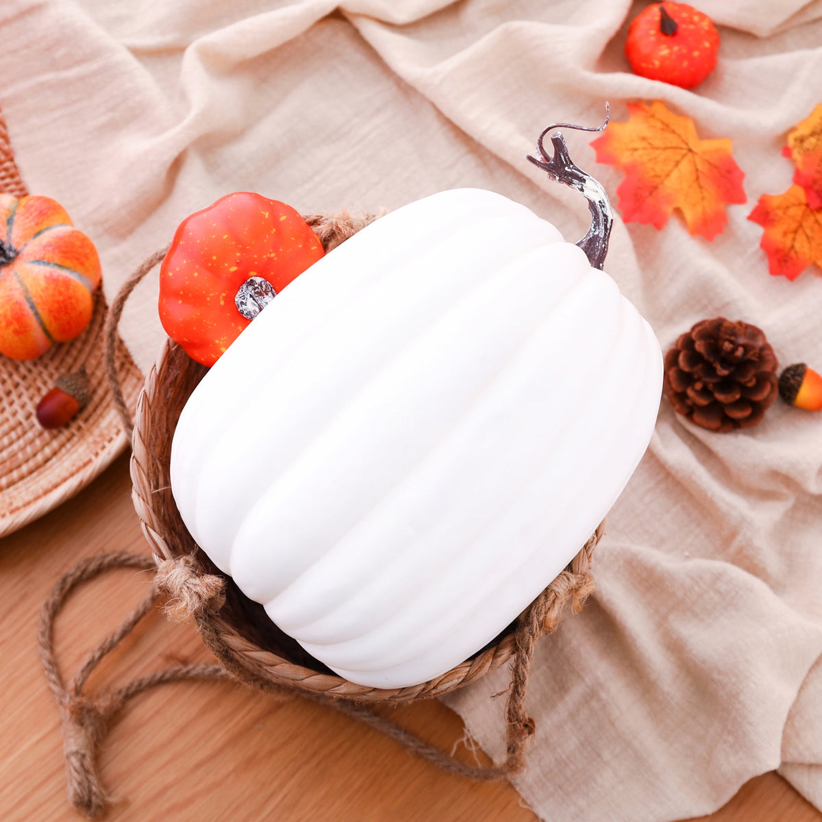 RUINIXCW 8 Inch Large Artificial Pumpkins Fall Decorations Thanksgiving Halloween Pumpkins Giant Fake Pumpkins Foam Pumpkins Autumn Harvest Home Decor