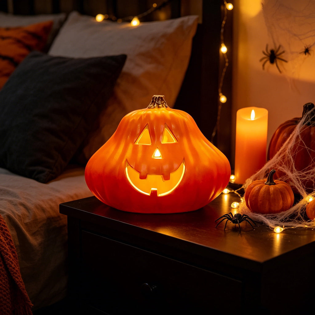 Oversized LED Lighted Pumpkin Decoration with Bright Glow, Large Plastic Halloween Pumpkin for Outdoor Yard, Porch, Home, Storefront, Shopping Mall, and Holiday Display