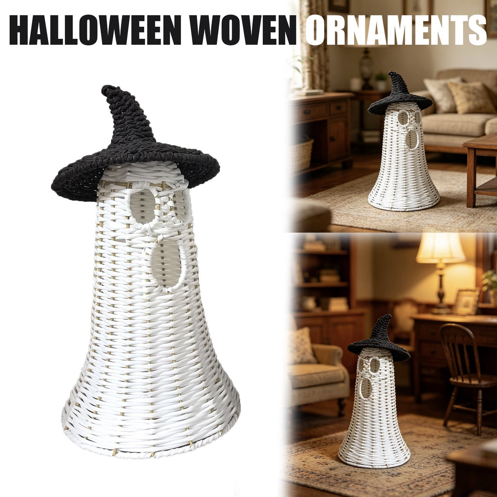 Handwoven Pumpkin Lantern, Rustic Vintage Halloween Decor, 28cm Woven Pumpkin Lantern Without LED Candle Light, Pumpkin Ornament for Mantel Doorstep Halloween Party Decorations