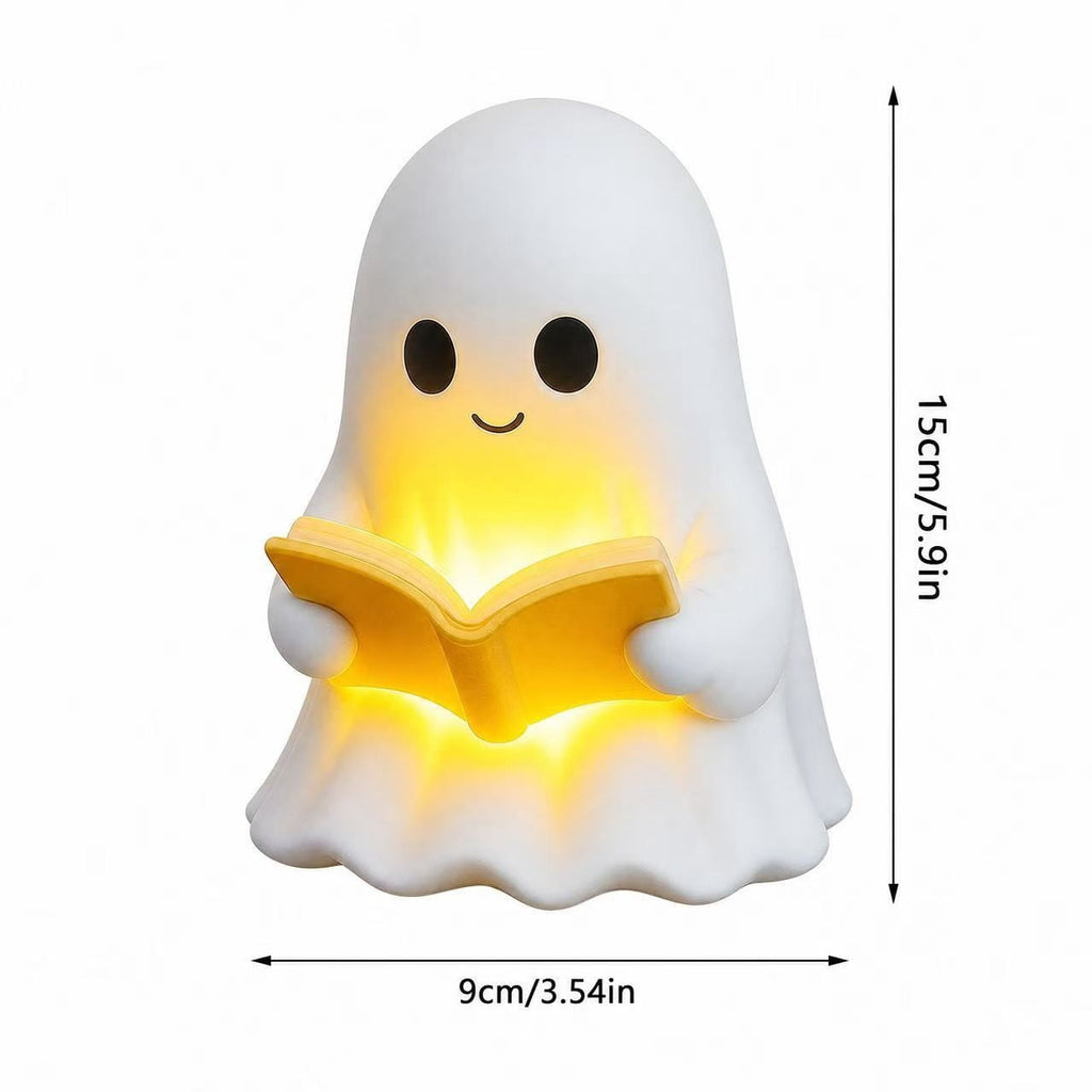 SCNOR Friendly Ghost Statue with Pumpkin Candy Bowl, 11.8 Inch Halloween Decoration for Outdoor Porch, Yard, Patio & Indoor