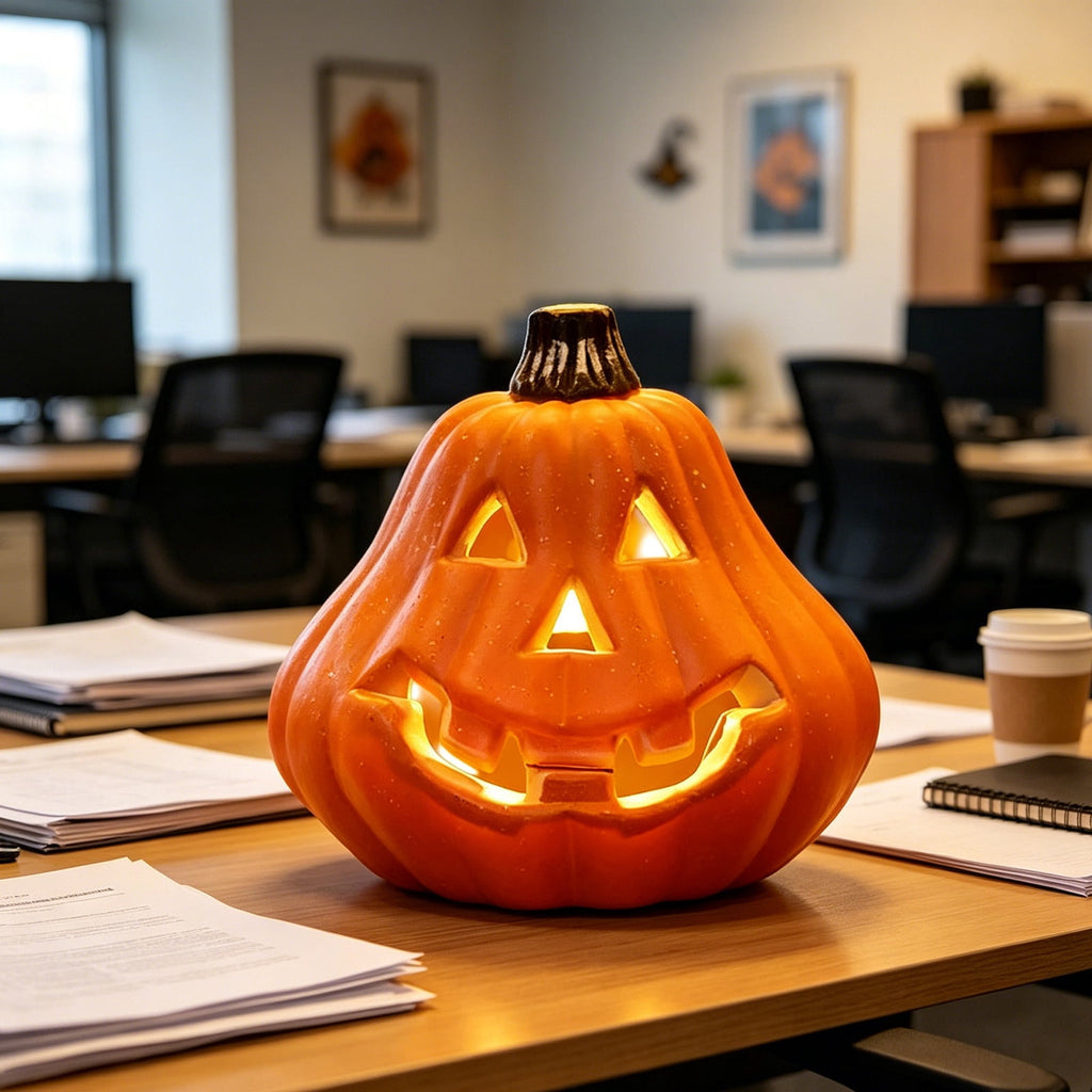Large LED Lighted Pumpkin Decoration for Outdoor Yard Porch Home, Plastic Halloween Pumpkin with Bright Illumination, Ideal for Storefronts, Malls, and Holiday Displays